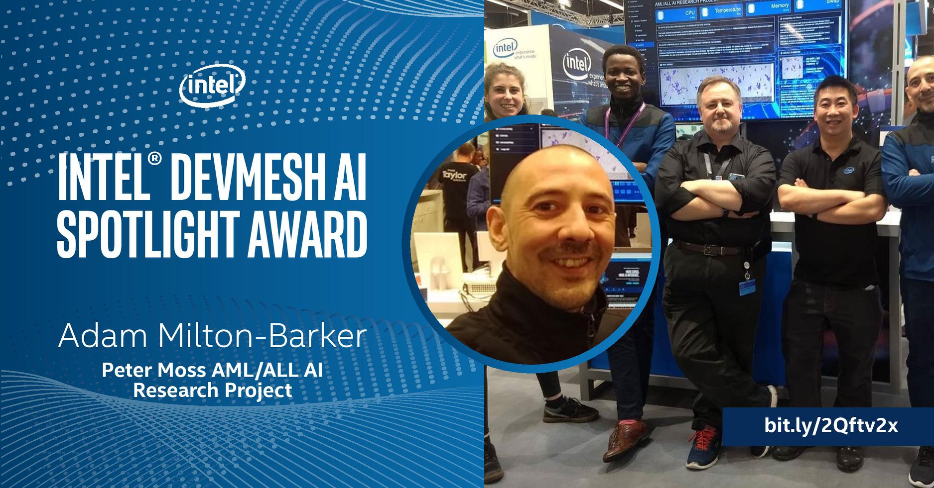 Adam Milton-Barker Intel DevMesh AI Spotlight Award 2019